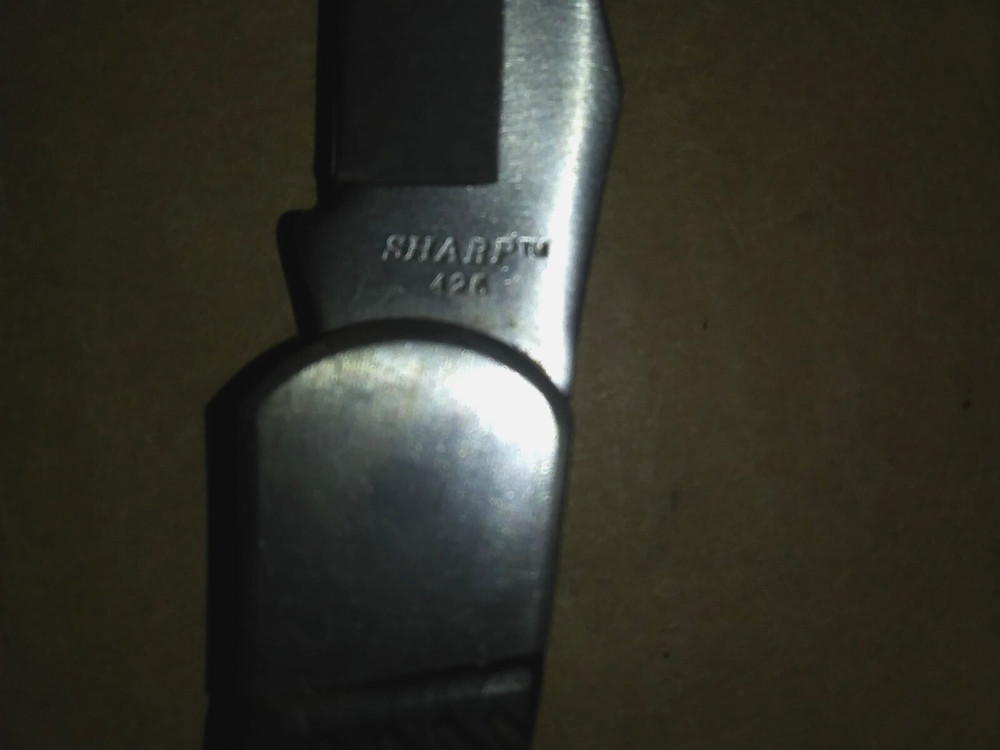 Vintage Sharp Model 425 Lockback Single Blade Folding Knife-Stainless-Black