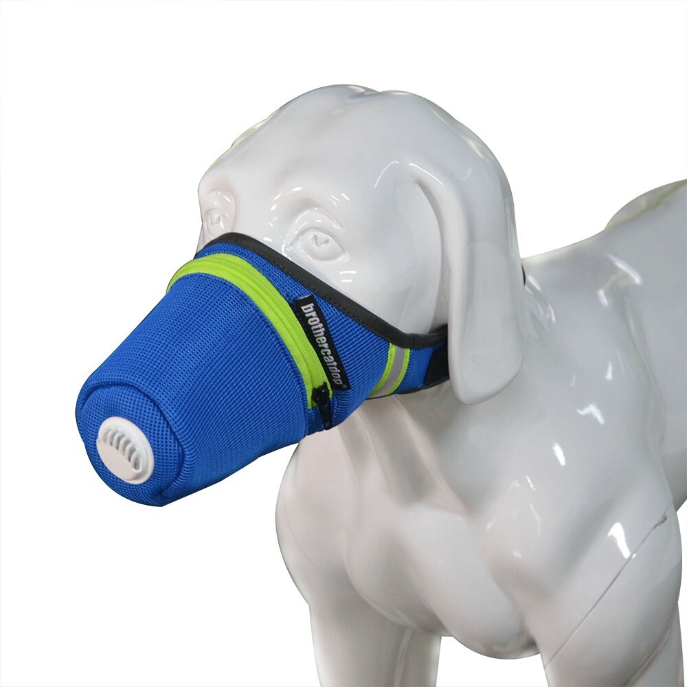 Dog Muzzle Adjustable Air Pollution Anti Dust Smog Filter Breathable Comfortable