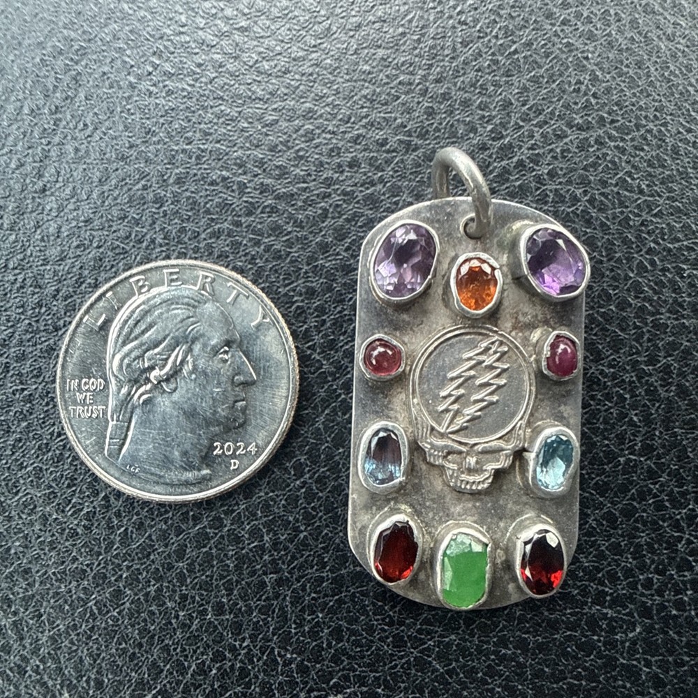 Grateful Dead Silver Pendant