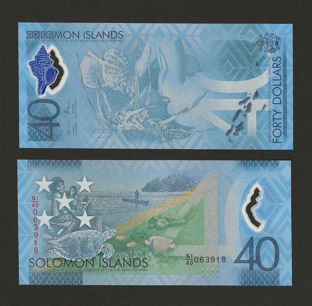 SOLOMON ISLANDS 40 Dollars 2018, P-37 Commemorative Polymer Banknote, UNC Grade