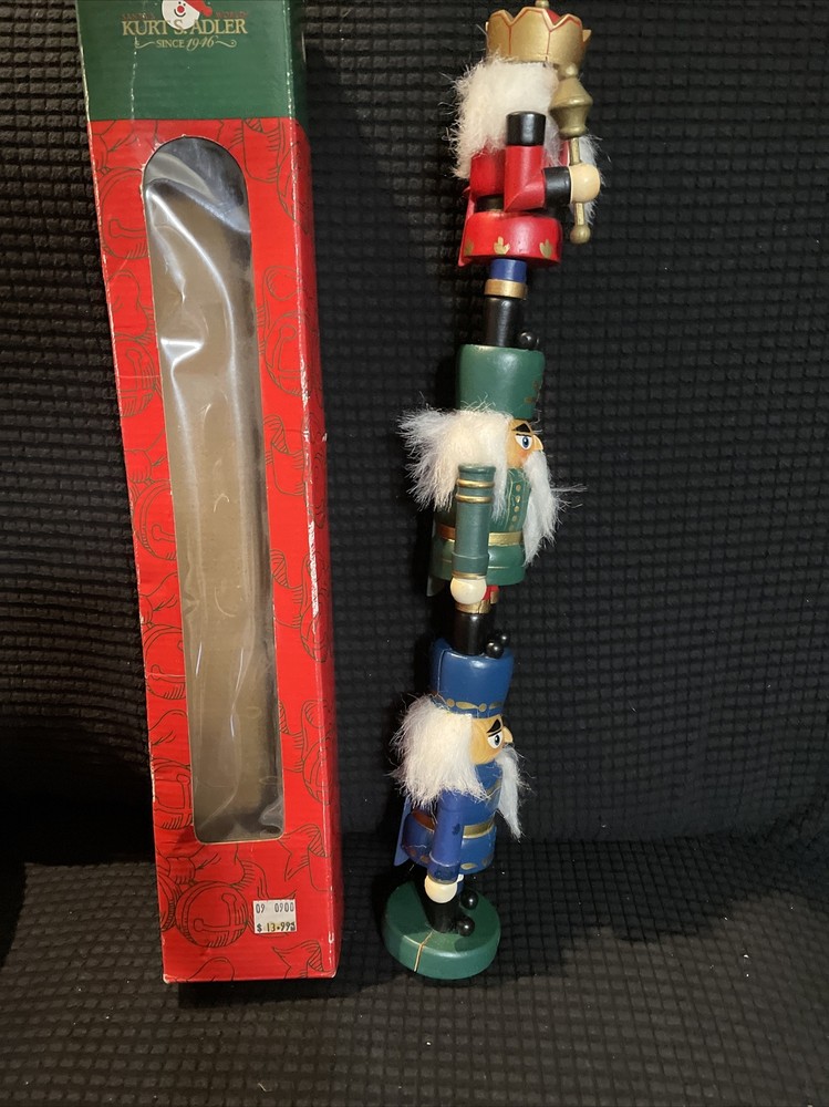 Kurt Adler 16-Inch Three Stacked Nutcrackers - WOOD