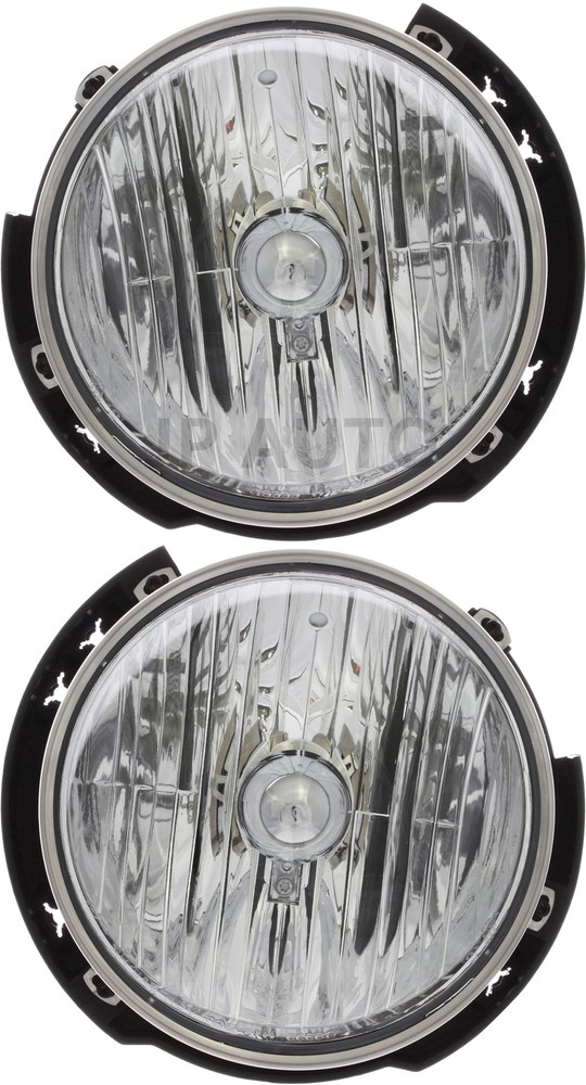 For 2007-2018 Jeep Wrangler Headlight Halogen Set Driver and Passenger Side