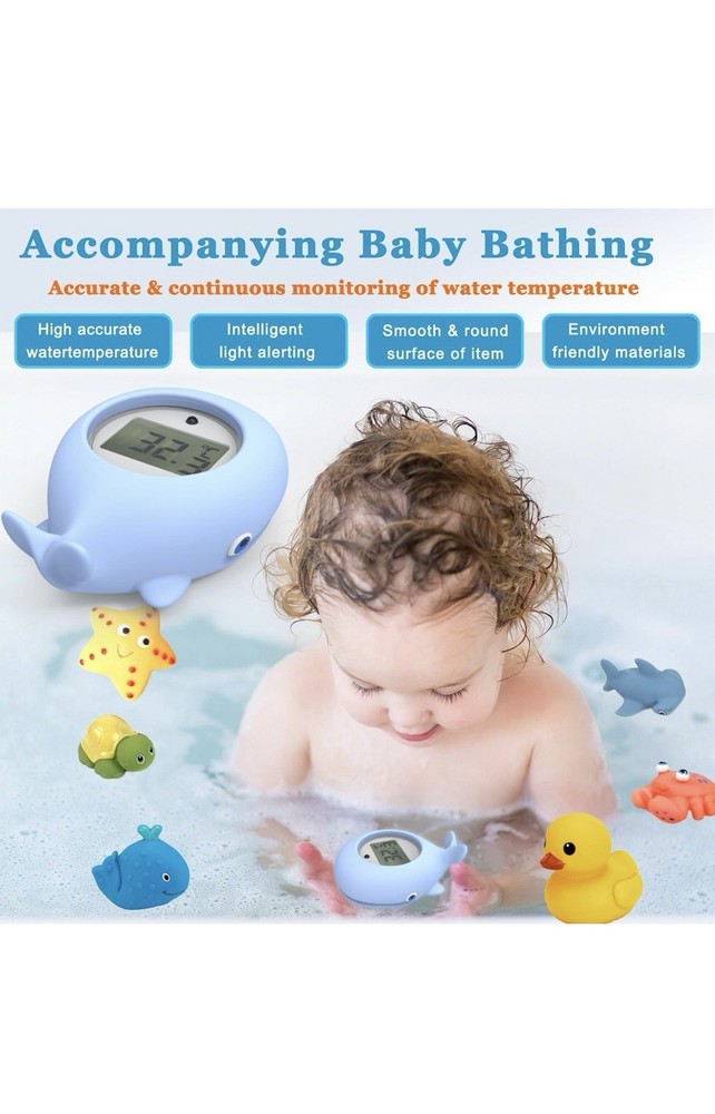 Baby Bath & Room Thermometer with LED Display, Temperature Warning & Floating