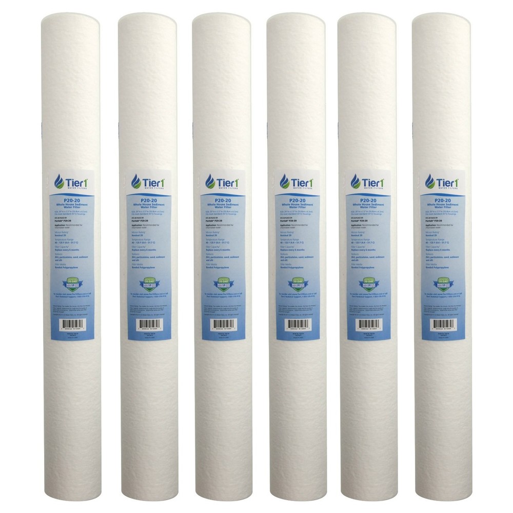20 x 2.5 Inch 20 Micron Purtrex PX20-20 Comparable  Sediment Water Filter 6 Pac
