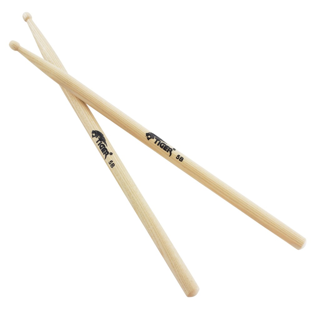 Tiger 5B Hickory Wood Tip Drumsticks - Pair