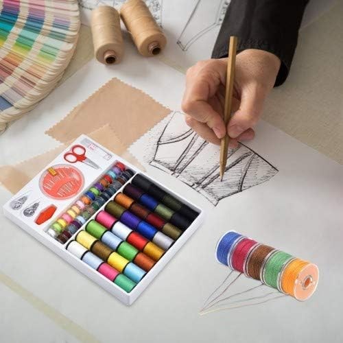 100pcs Sewing Thread Tools Kit - 64 Rolls Machine Thread Spools 30pcs Needles...