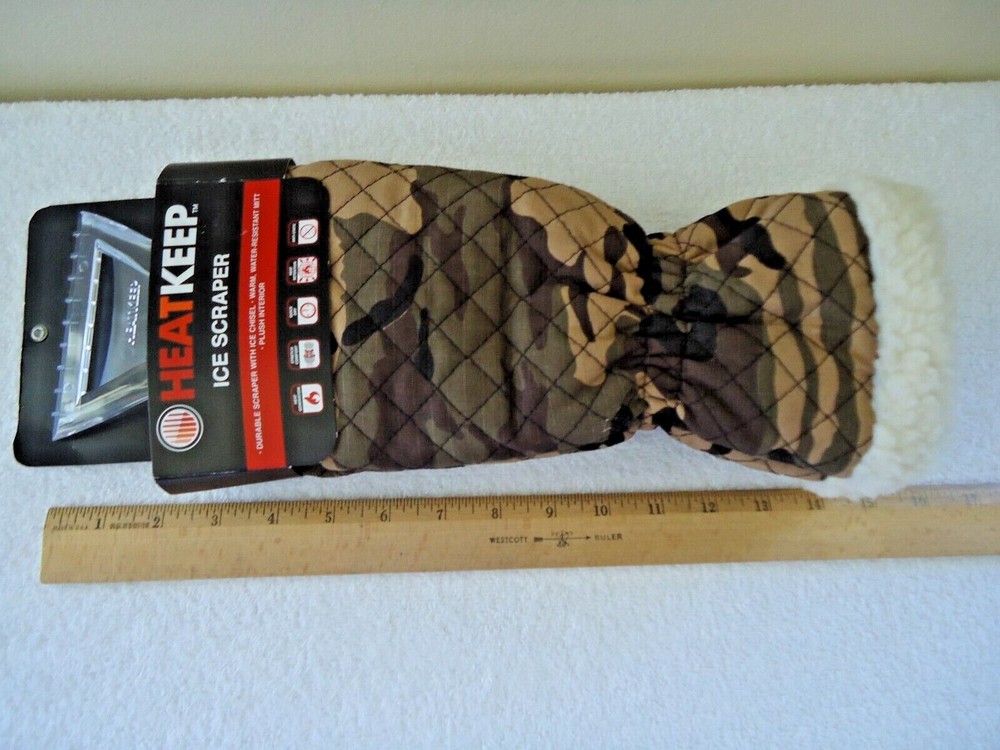 " NWT " Heat Keep Camo Design Ice Scraper " GREAT GIFT ITEM "