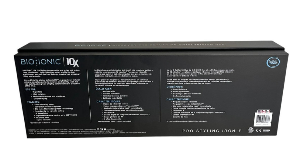 Bio Ionic 10X Pro Styling Iron 1" Nano Ionic-with Vibrating Plates Brand New