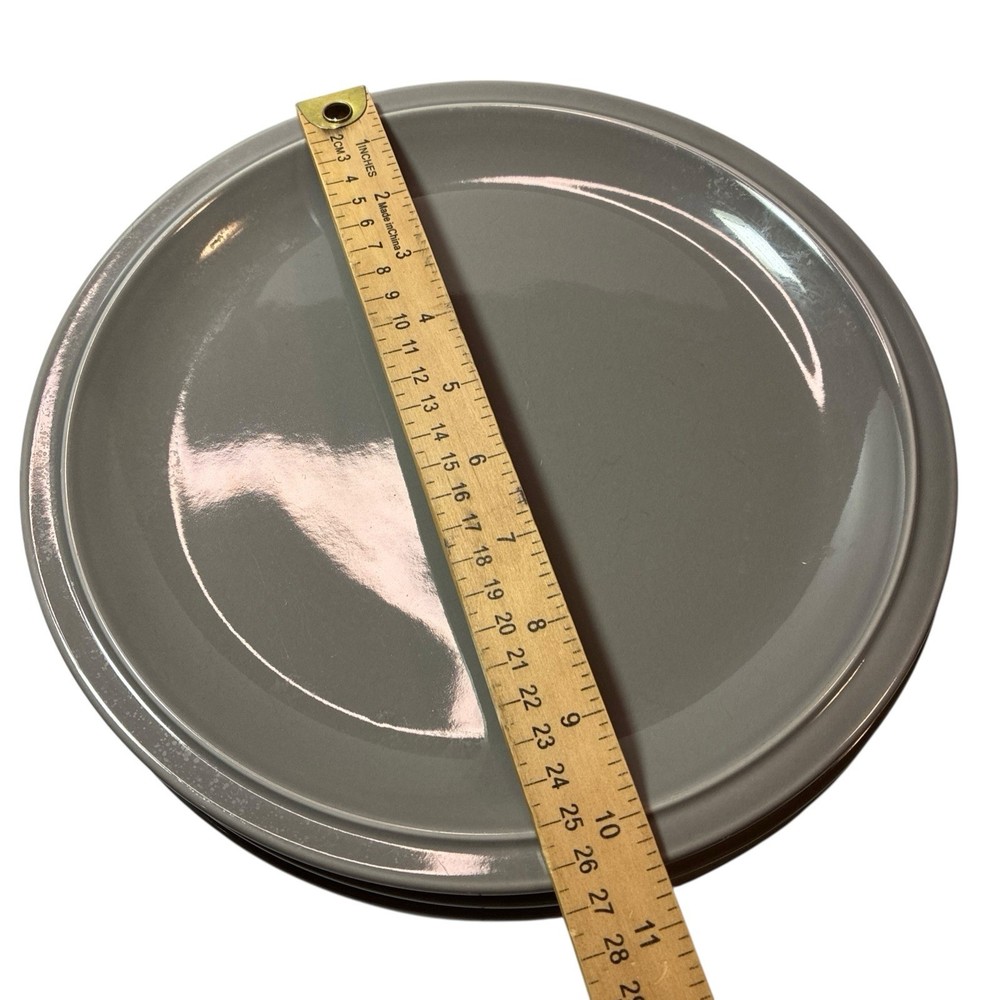 Godinger Gatherings Solid Gray 4 Piece Dinner Plates 10.75” ￼