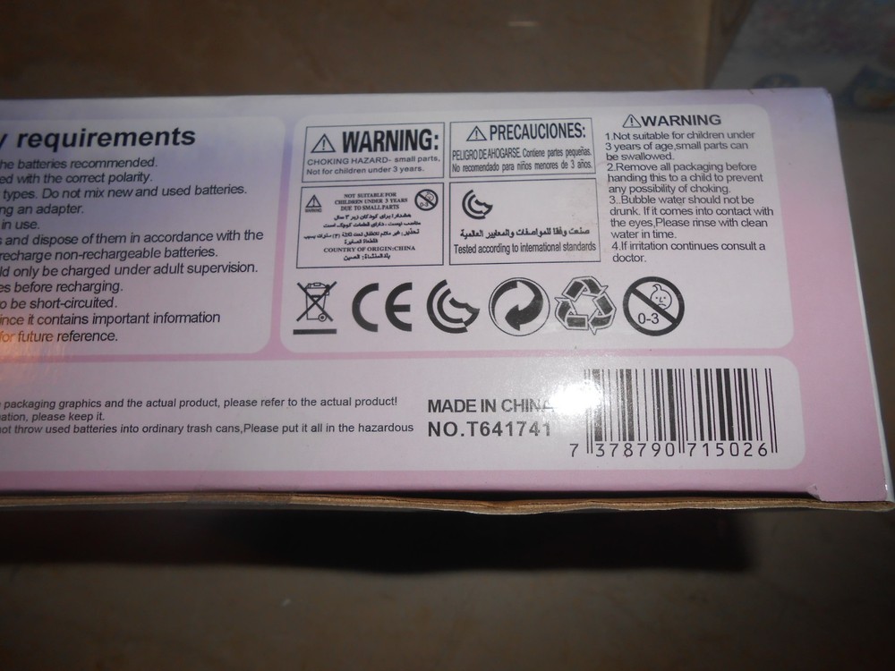 Blue Unicorn Bubble Gun Blower in box.