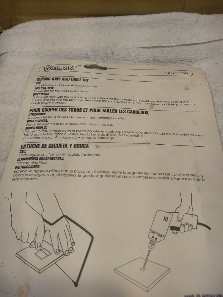 Walton Coping Saw and Drill Bit-NEW-Fixed US shipping