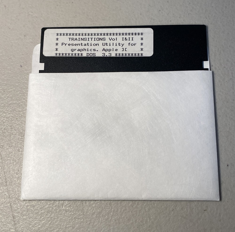 Apple II TRANSITIONS VOL I & II Disk Arranger 5.25” Floppy Disk Vintage