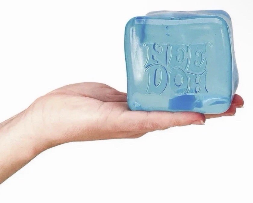 Nee Doh Super Solid Squish Squeeze Ball Blue Stress Reliever