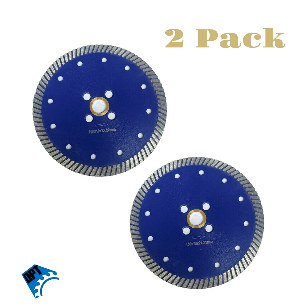 2 Pack 6 Inch Diamond Saw Blades for Granite Cutting High Performance Stone Tool