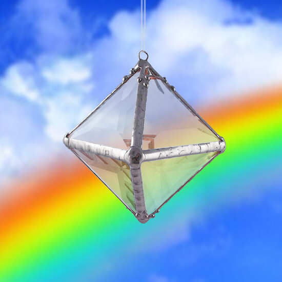 Octahedron Rainbow Water Prism (4")