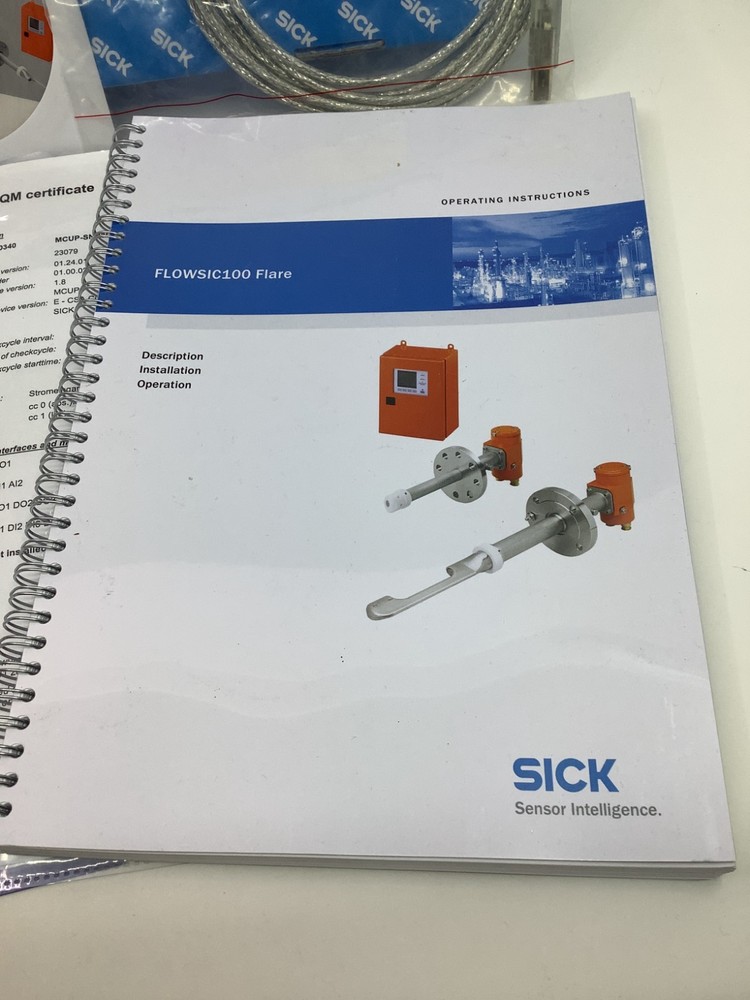 SICK FLOWSIC100 Flare Software CD Instructions QM Certificate USB Cable