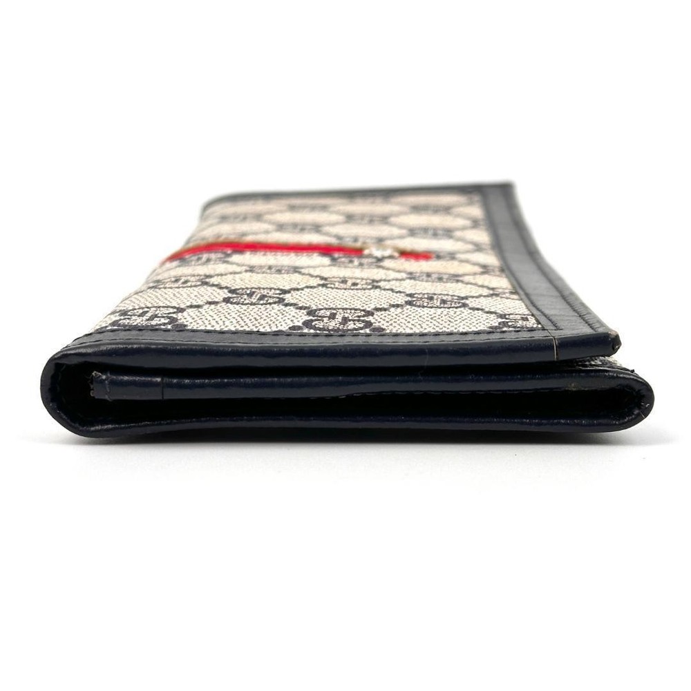 Gucci GG Pattern Sherry Line Long Wallet Navy