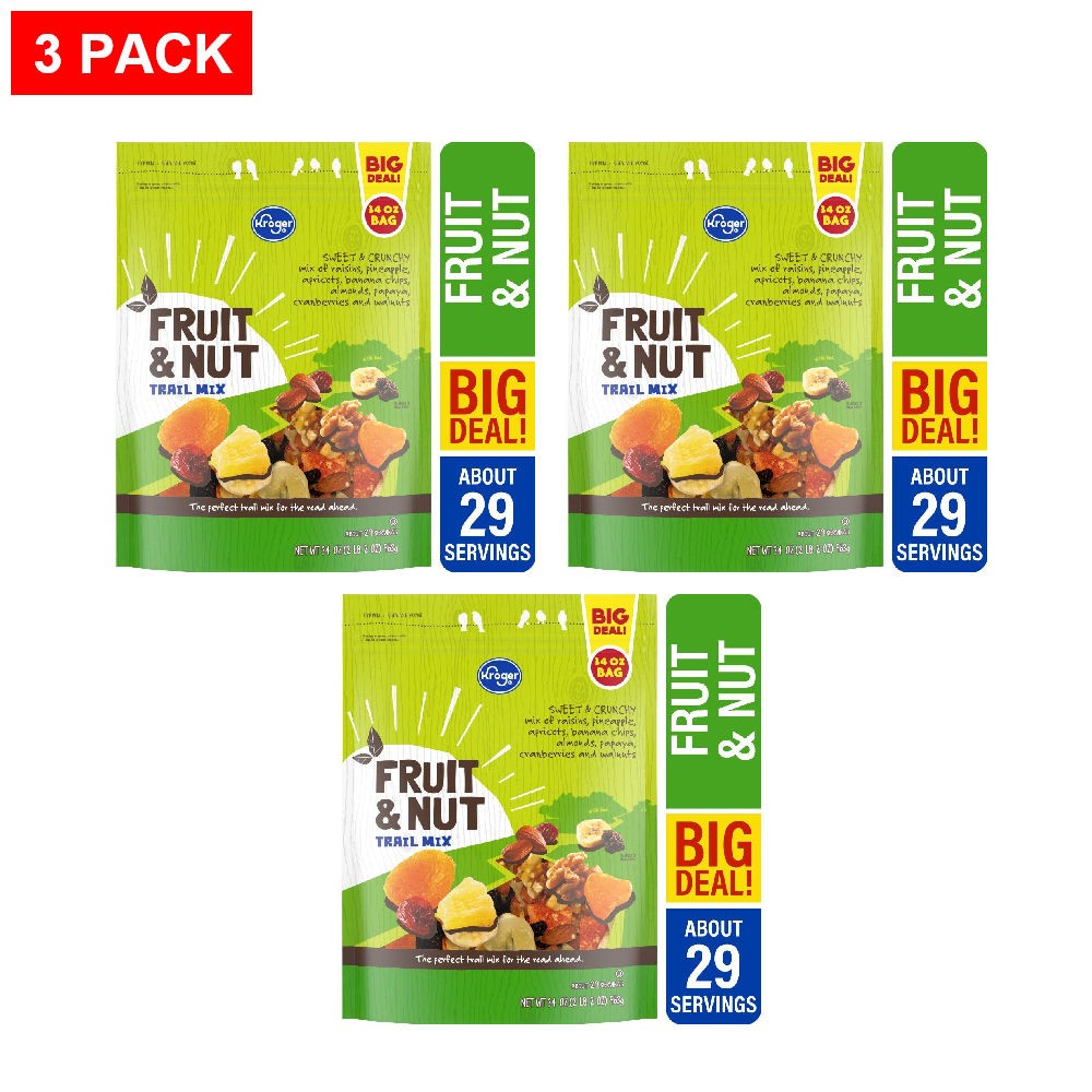Kroger Fruit & Nut Trail Mix 34 oz - Pack of 3
