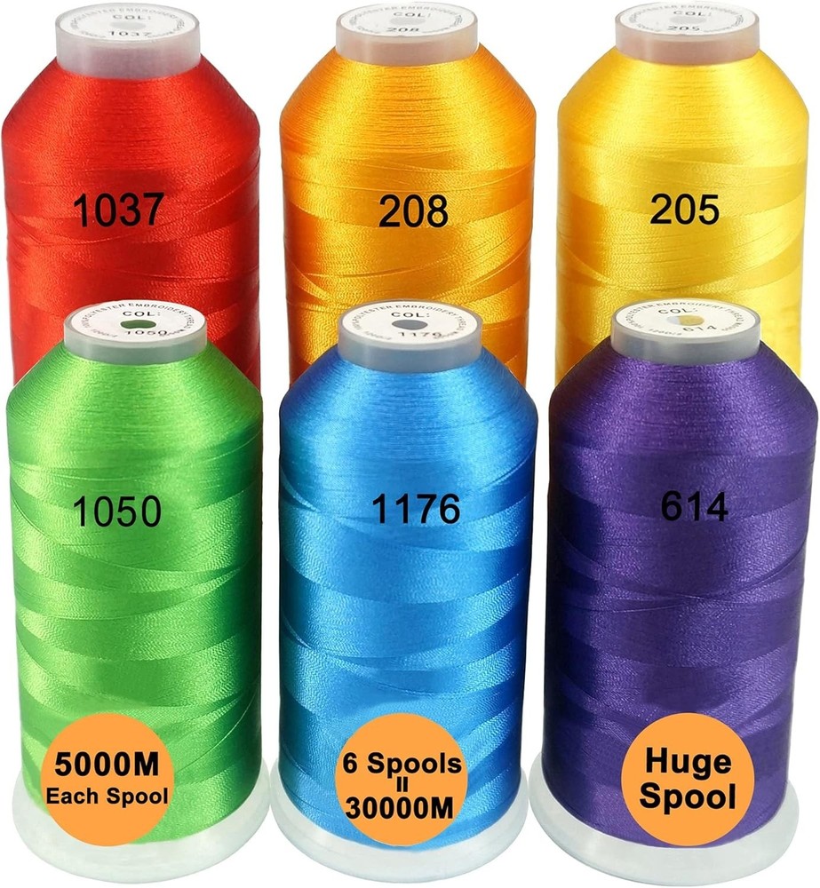 Ideal Weight & Length Polyester Embroidery Thread - 6 Pack