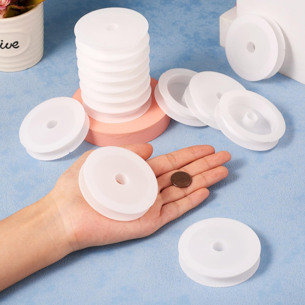 50Pcs Empty Plastic Wire Spools 2.64" in Diameter Thread Bobbins for Beading ...