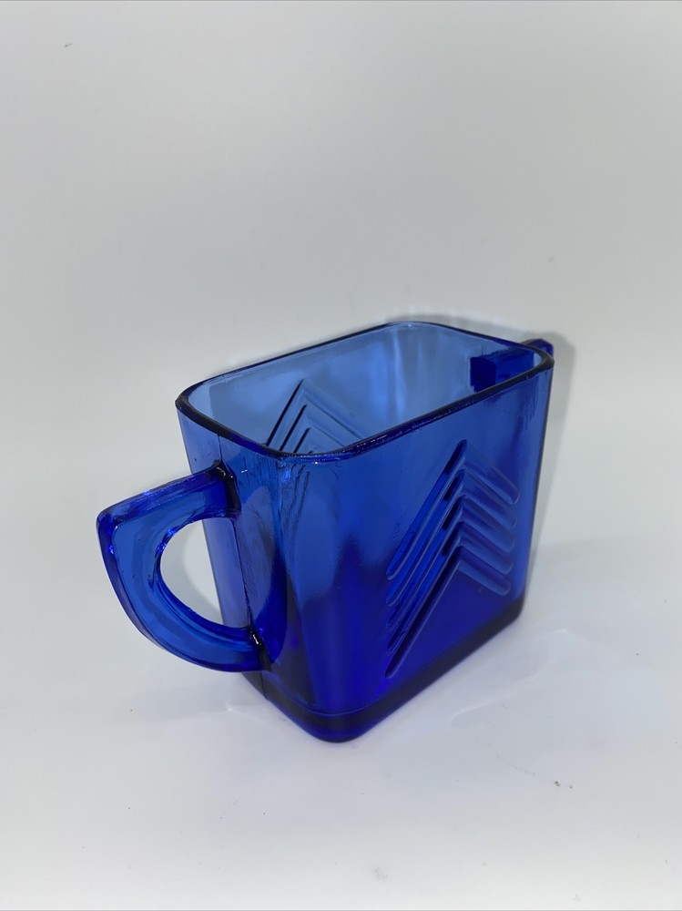 Vintage Art Deco Cobalt Blue Double Handled Dish