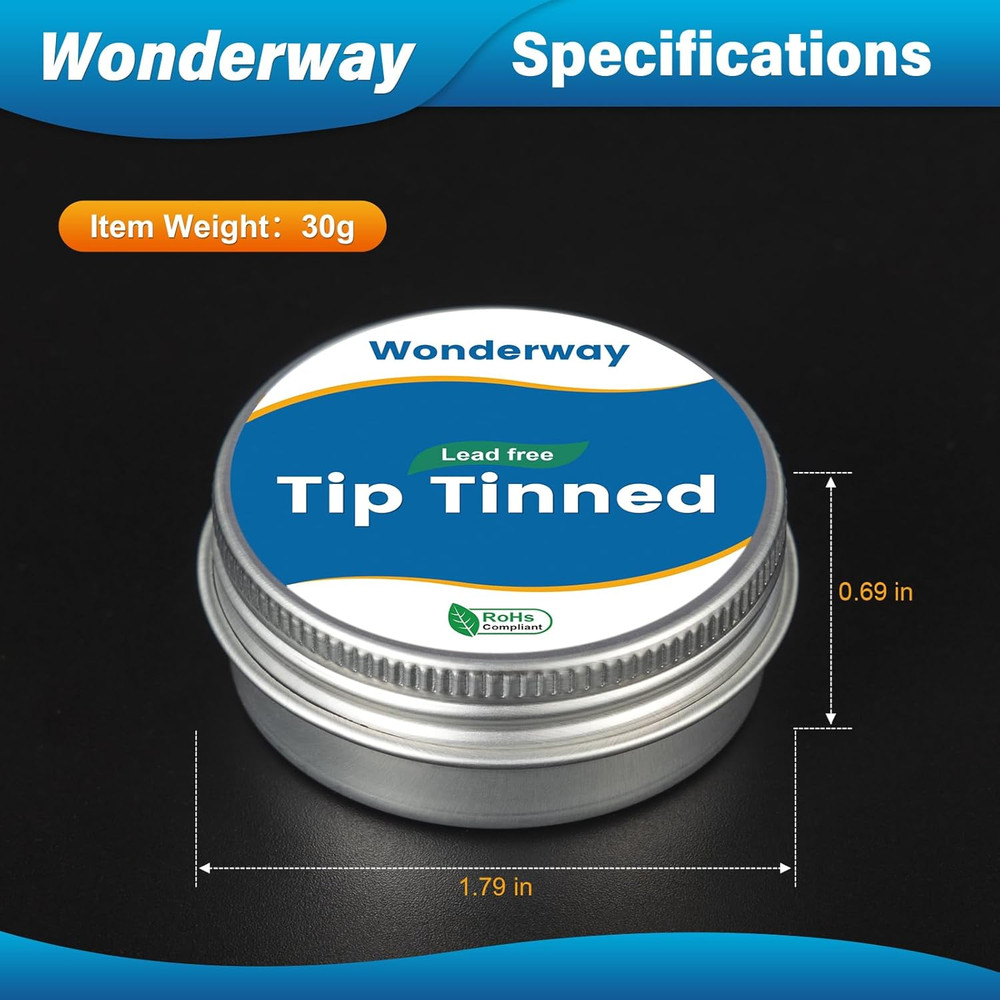 Tip Tinner for Soldering Iron Tip Cleaning, Supplied by