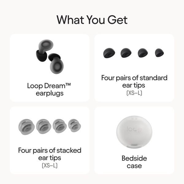 Loop Dream™ Earplugs for Deep Sleep, Napping and Snoring - Black