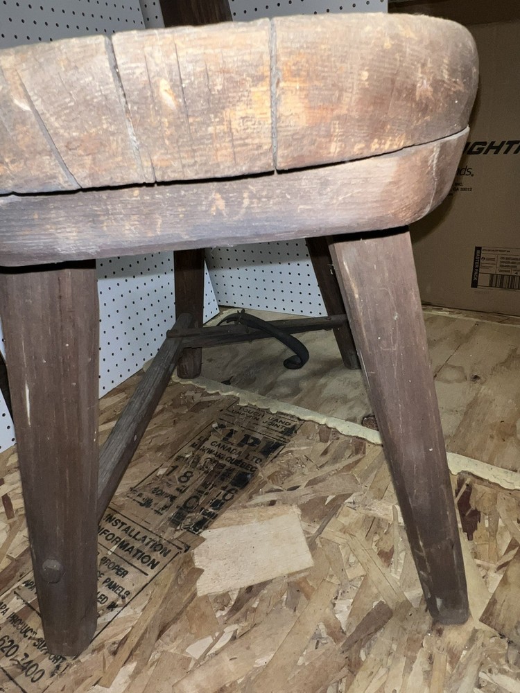 Antique primitive stitching horse saddle maker bench, patented 1892