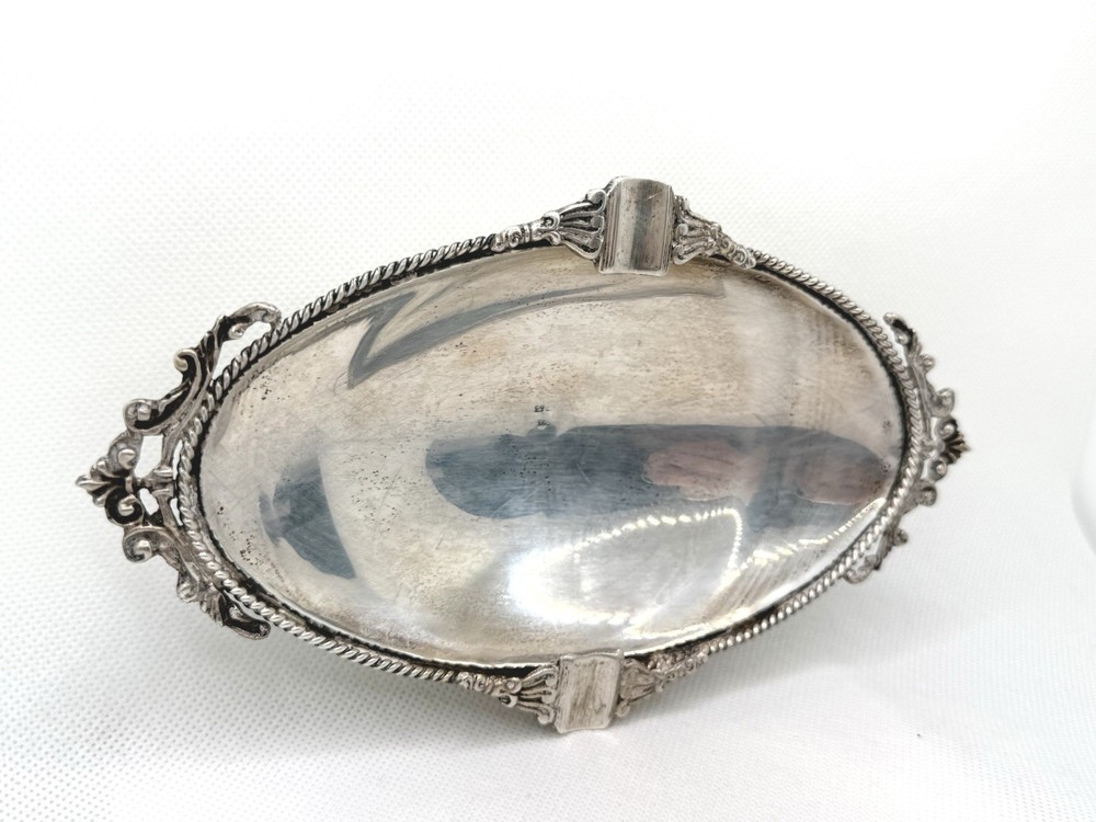 Antique Sterling Silver Cigarette Ash Tray Footed 129 gr