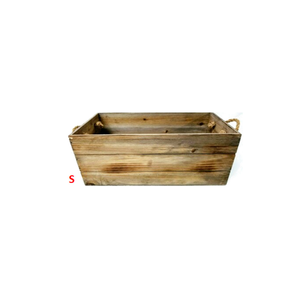 Wood With Rope Handles Storage Crate