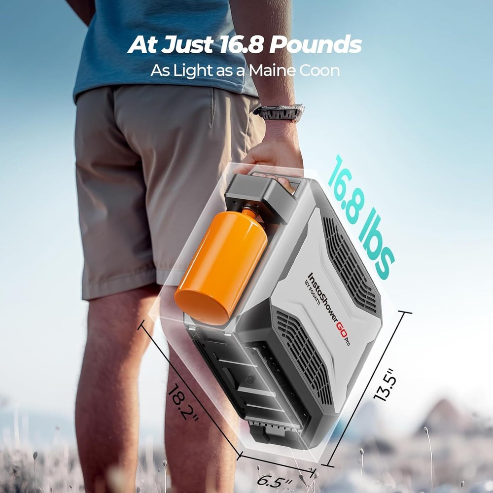 Propane Portable Tankless Water Heater Table Top Instant Hot Camping ,22000BTU