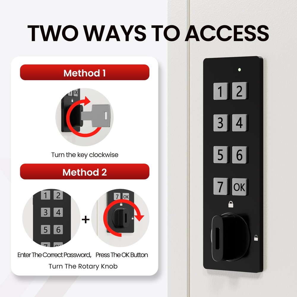 40 Keys Electronic Key Lock Box for Keys with Code, Private/Public/Password H...