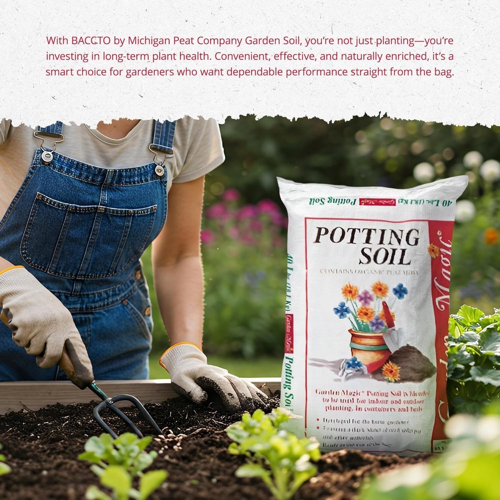 Moisture Retaining 40lbs Peat-Based Soil for Thriving Plants Anytime, Anywhere
