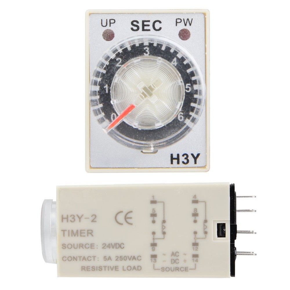 Time Relay 24V DC H3Y-2 Delay Control Switch 6S Repair Tools Part