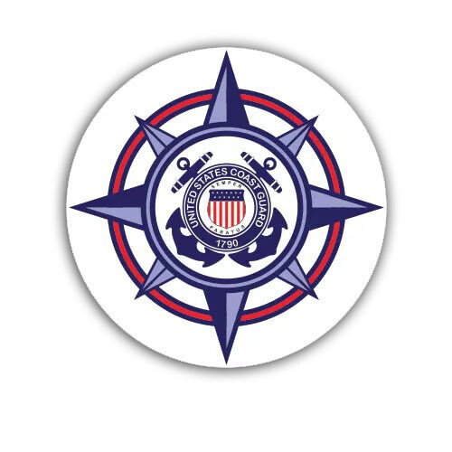 Round US Coast Guard Auxiliary Seal Sticker Decal