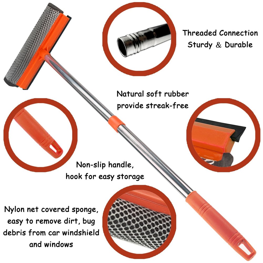 Window Squeegee for Cleaning, Cleaner Tool 2 58", Red