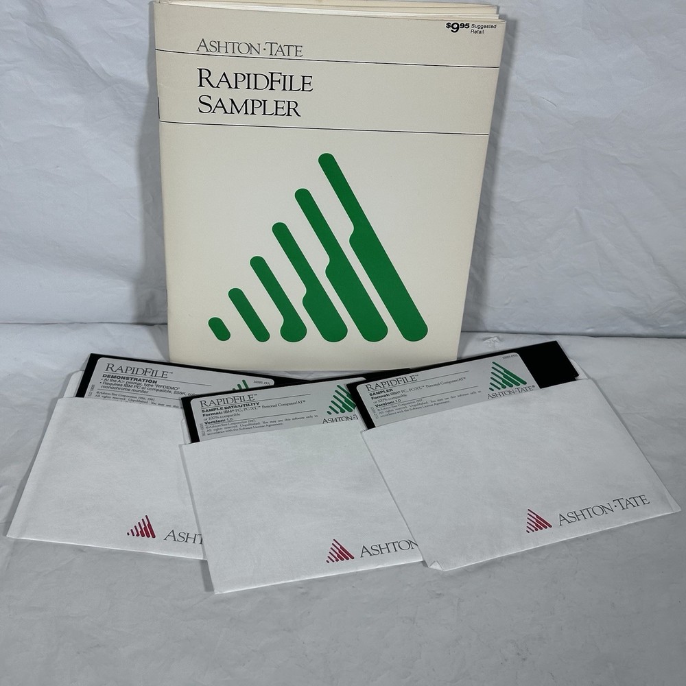 New? Ashton Tate RapidFile Database  Version 1.0 IBM PC 3.5 5.25 Media Software