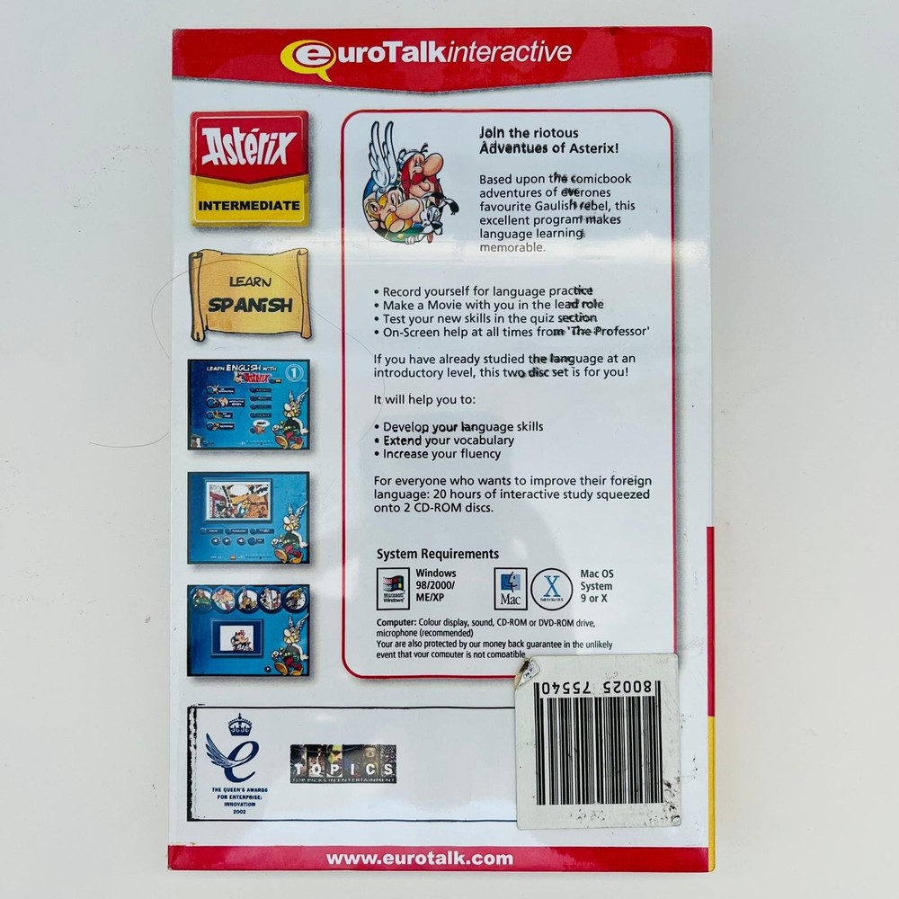 Asterix Learn Spanish (EuroTalk Interactive) 2 CD-ROM Set BRAND NEW SEALED