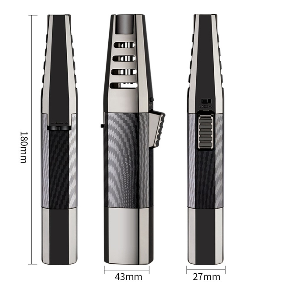 Refillable Butane Torch Lighter Adjustable Cigar Gas Lighter 2 Jet Flame Lighter