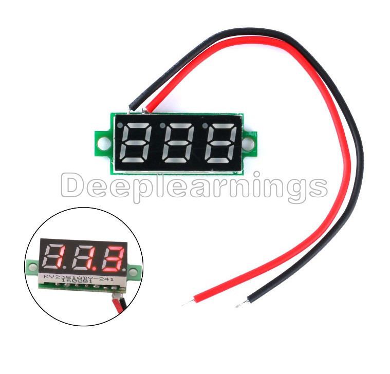 0.28" DC 0-100V / 2.5-30V 2/3-Wire Voltmeter LED Display Voltage Panel Meter