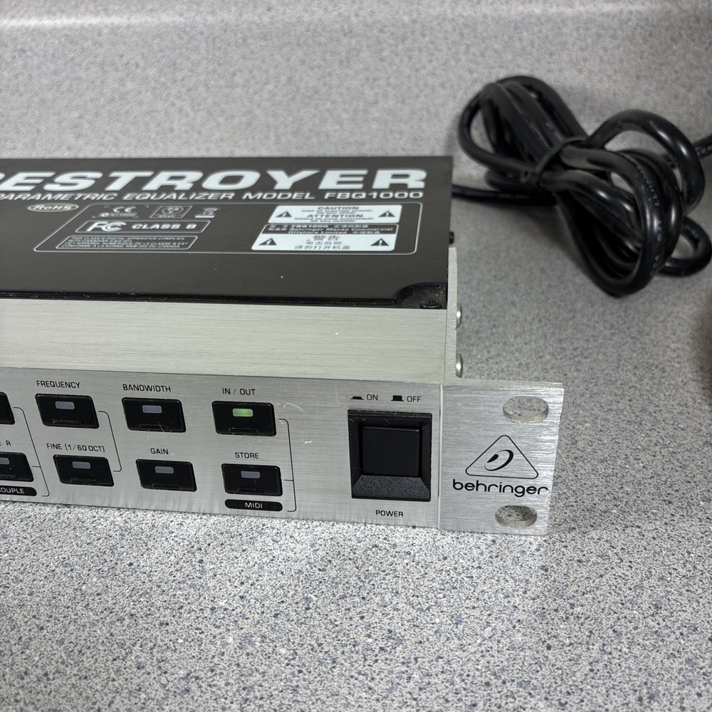 Behringer Feedback Destroyer FBQ1000 Rack Mount Parametric Equalizer Ultra Fast