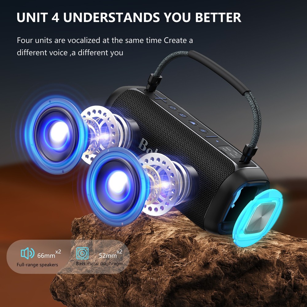 2 Karaoke Machine Bluetooth Speakers Wireless Microphone Portable Waterproof