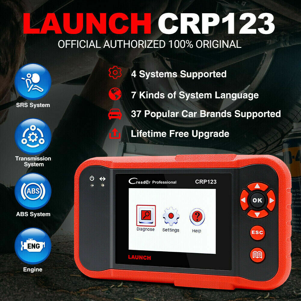 LAUNCH CRP123 PROS V OBD2 Scanner Engine ABS SRS Code Reader Car Diagnostic Tool