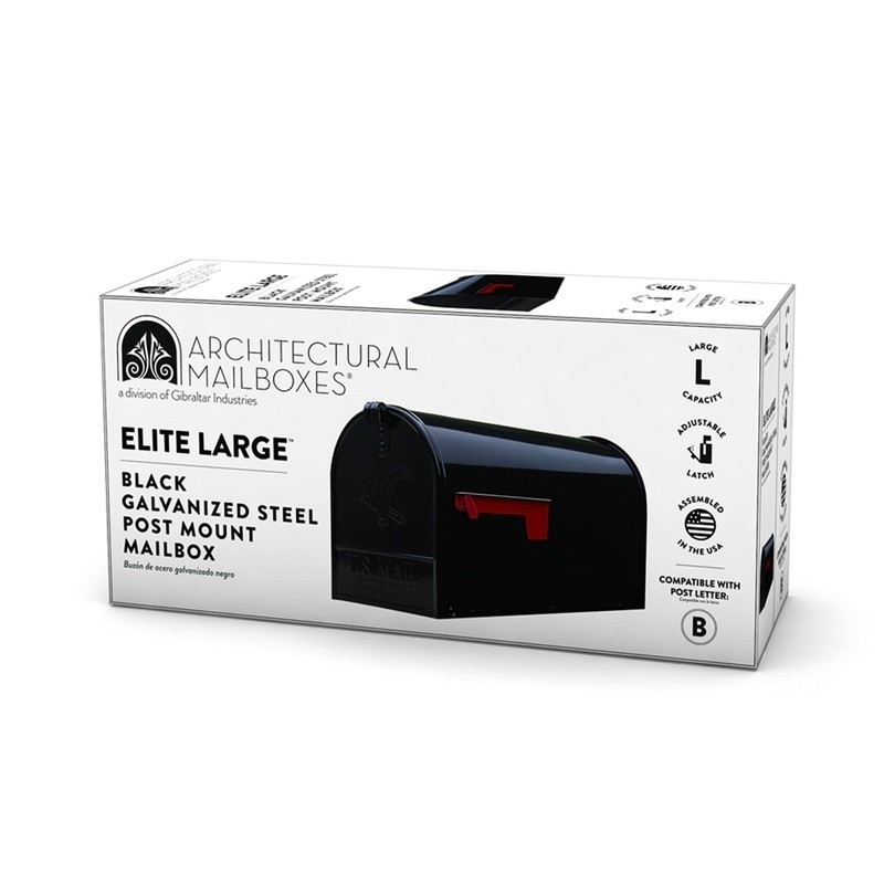 Elite Galvanized Steel, Large, Post-Mount Mailbox