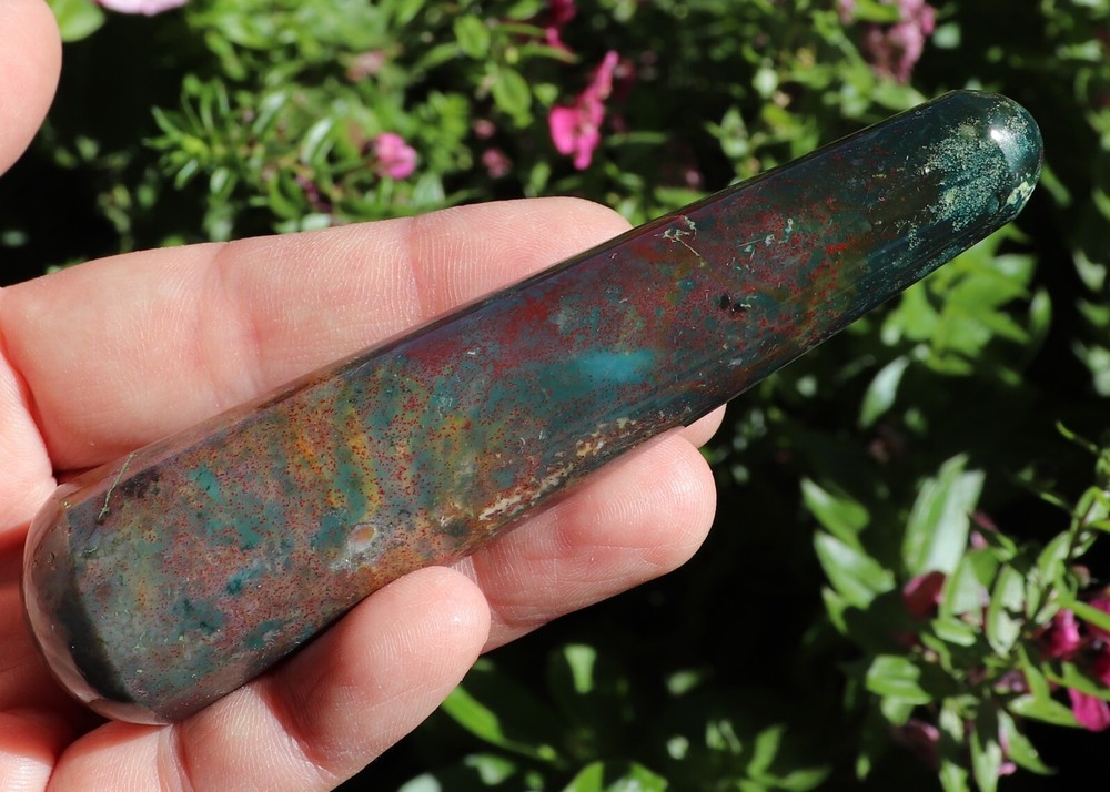 Polished Bloodstone Massage Wand (BLD91)