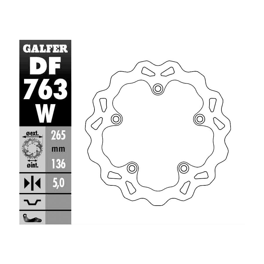 Galfer Solid Mount Wave Brake Rotor - Rear DF763W