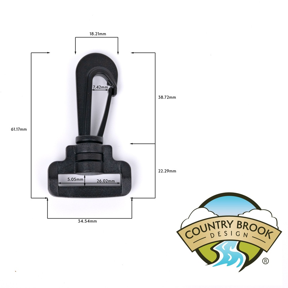 50 - 1 Inch Plastic Swivel Hook Snap