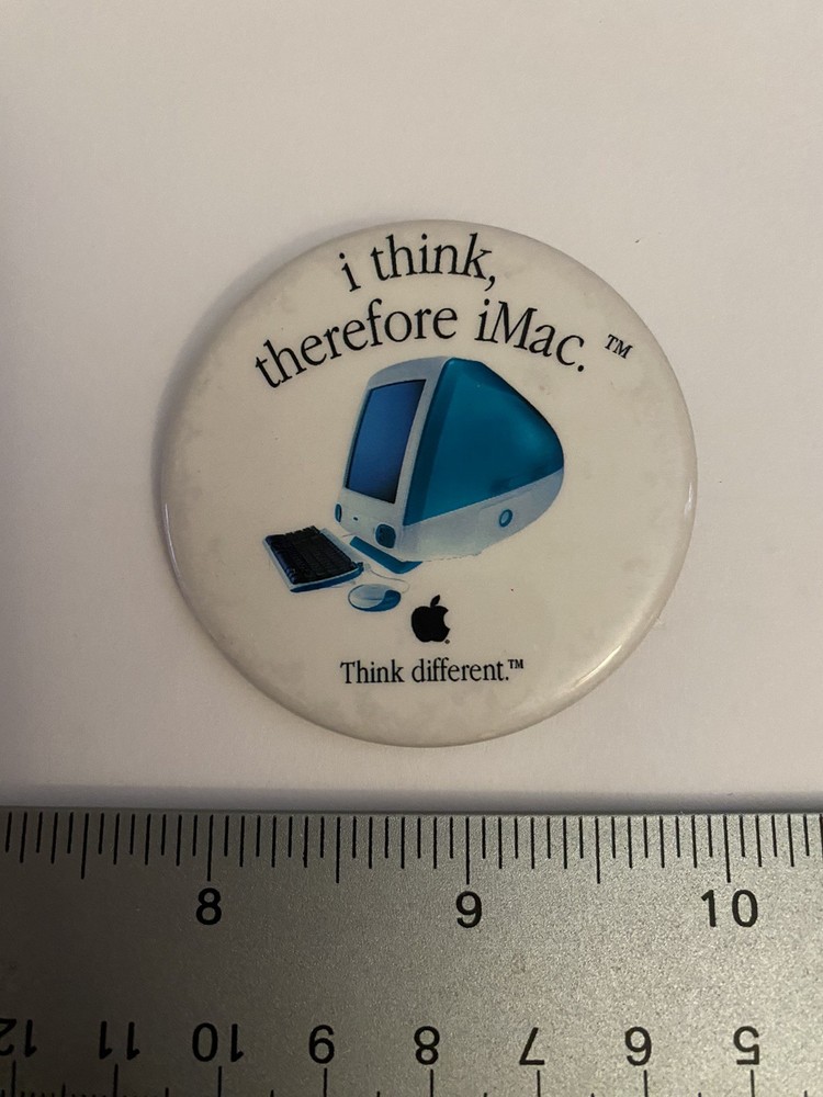 I Think Therefore iMac Pin Back Button P131