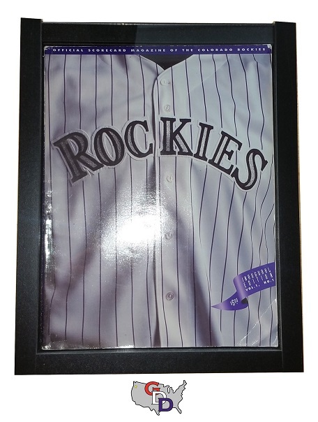 Sports Program Display Frame Magazine Black Shadow Box Standard Over .5" Deep