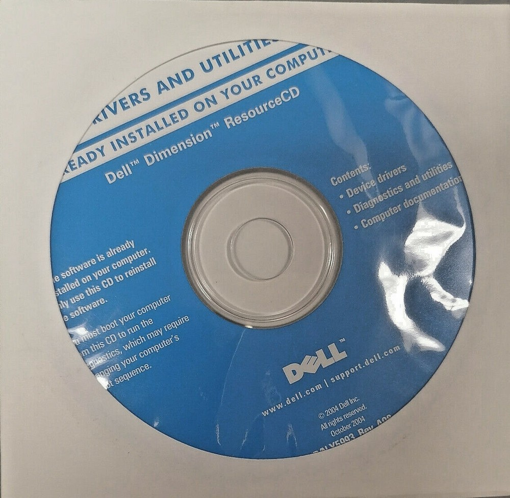 Dell Drivers & Utilities Dimention ResourceCD 0Y5994